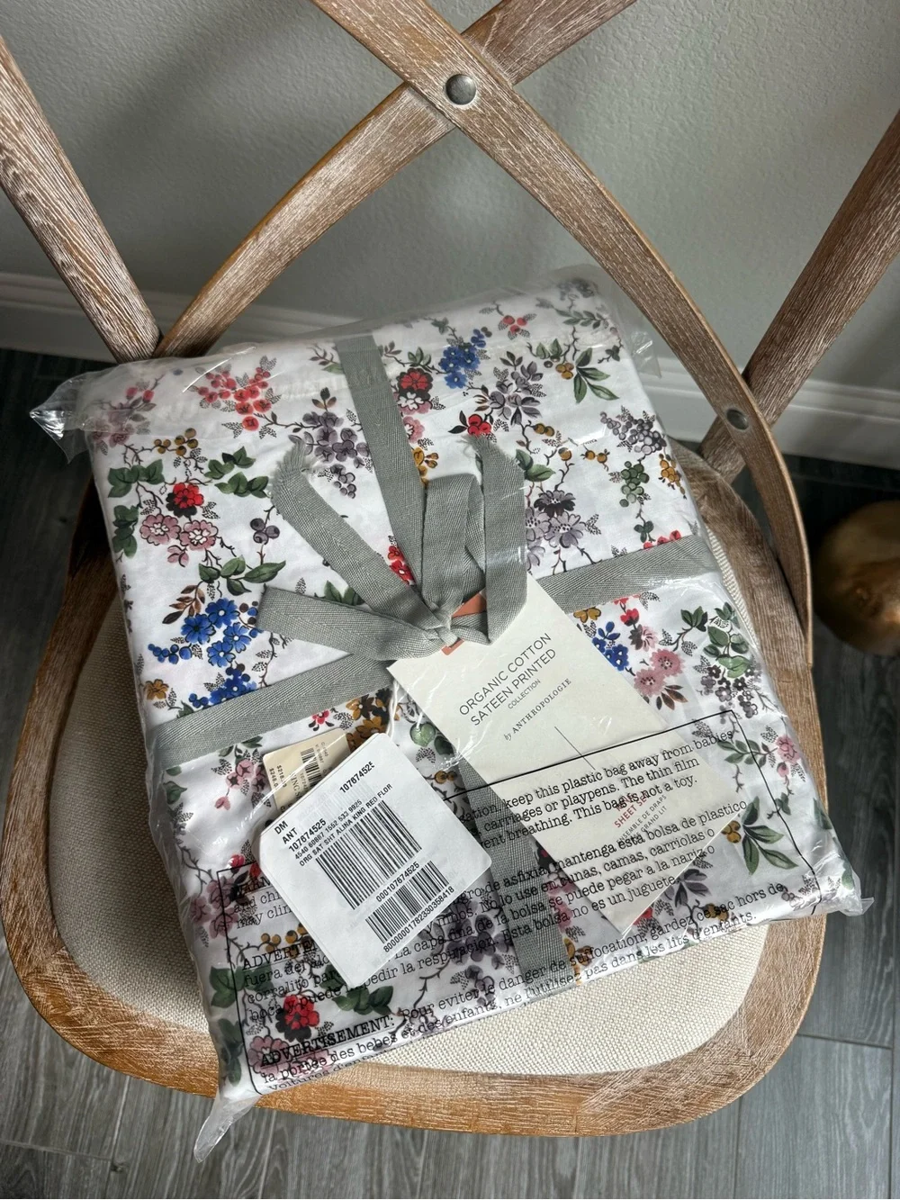 Anthropologie Organic Cotton Sateen Printed Sheet Set Alina